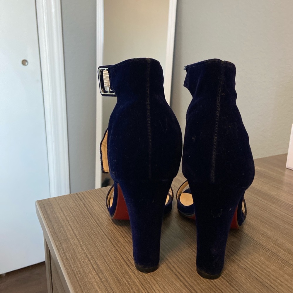 Navy blue block heels